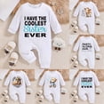 thumbnail image 1 of 1-3 Months Unisex Infant Baby Boy Girl Long Sleeve Button Romper One-Piece Jumpsuit Infant Baby Fall Winter Clothes for Newborn 0 3 6 Months,Brown, 1 of 6
