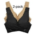 thumbnail image 1 of 1-3 Pack Activewear Bra Seamless Solid Sports Bra Racerback Padded Stretch Front Cross Side Buckle Lace Wireless Seamless Sports Bra, 1 of 8
