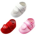 thumbnail image 1 of 1/3-Pack Baby Girls Shoes Heart Letter Print Non-Slip Soft Sole Cloth Crib Shoes First Walkers Princess Flats Wedding Dresses Shoes Valentines Day Gift 0-18 Months, 1 of 8