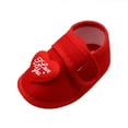 thumbnail image 1 of 1/3-Pack Baby Girls Shoes Heart Letter Print Non-Slip Soft Sole Cloth Crib Shoes First Walkers Princess Flats Wedding Dresses Shoes Valentines Day Gift 0-18 Months, 1 of 7