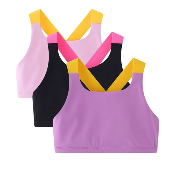 1/3 Pack Girls Racerback Crop Tank Top Sleeveless Dance Cami Tops for Running Ballet Gymnastics Dancewear 4-13 Years