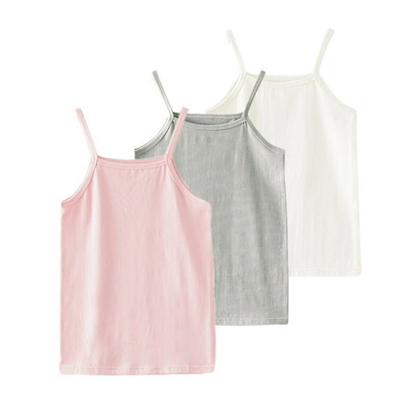 1/3 Pack Toddler Girls Undershirt Crop Tank Top, SILVERCELL 2-9T Kids Cotton Stretch Cami Tee Tops Basic Camisole
