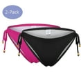 thumbnail image 1 of 1-3 Pack Women's Thong Bikini Solid Side Tie Adjustable Bikini Swim Bottom Thong Swimsuit, 1 of 8