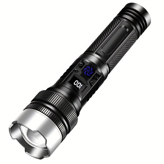 1 3 Packs Ultra-Bright LED Flashlight - Extremely Bright Rechargeable, Adjustable Focus , 5 Modes, USB Rechargeable Reverse Charging; Ideal for Camping, Hiking, Car Repairs
