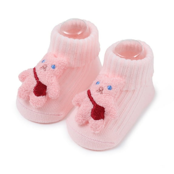 1/3-Pairs Newborn Girls Boys 3D Cartoon Slipper Cotton Anti-slip Booties Socks 0-12 Months