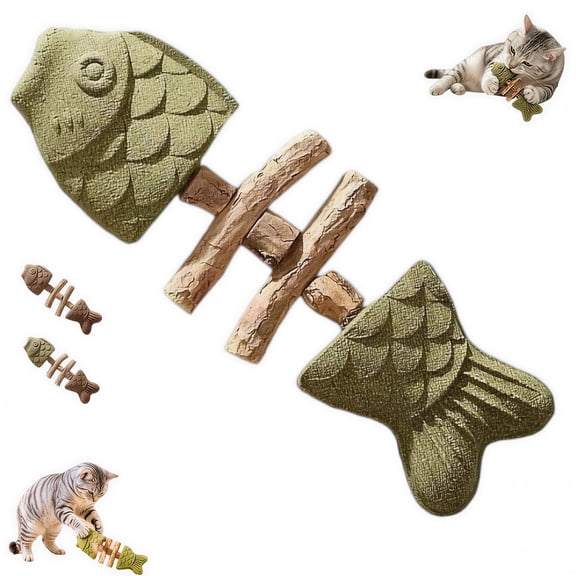 1/3 Pc Catnip and Silvervine Chew - Catnip & Gall Fruit Dental Cleaning Toy for Teeth Cleaning & Chewing Fix Cat Dental Health