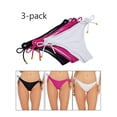 thumbnail image 1 of 1-3 Pcs Women's Side Loop Hipster Bikini Swimsuit Bottom Smoothies Brasilia Solid Tie Side Cheeky Bikini, 1 of 8