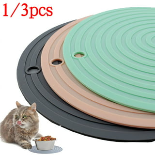 Dog Bowls with Mat, Cat Food Water Bowl Set (13.5oz Each) in No Spill  Silicone Mat, Dual Pet Feeder Bowl for Puppy, Cats, Small Medium Dogs  (Square