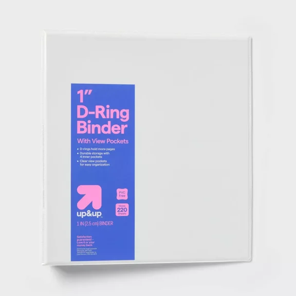 1" 3 Ring Binder Clear View White