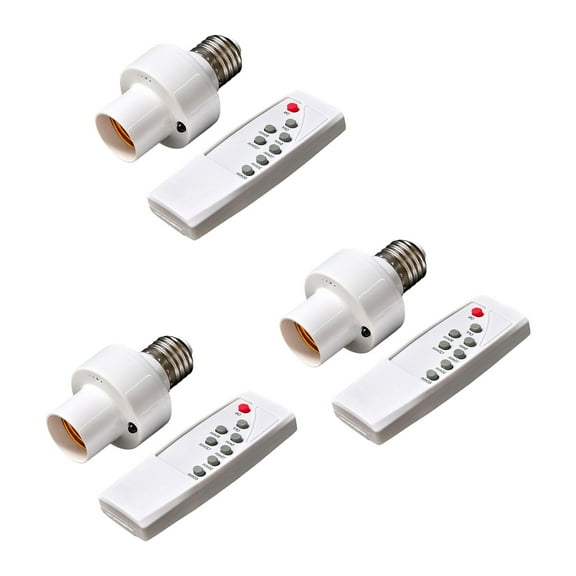 1/3 Set Light Bulbs Socket Switches Remote Control Light Socket E27 Base Lamp Holder for Garage Wireless Light Switches