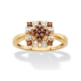 thumbnail image 1 of 1/3 TCW Red and White Diamond Vintage-Inspired Cocktail Ring in 14k Yellow Gold and Chocolate over Sterling Silver, 1 of 4