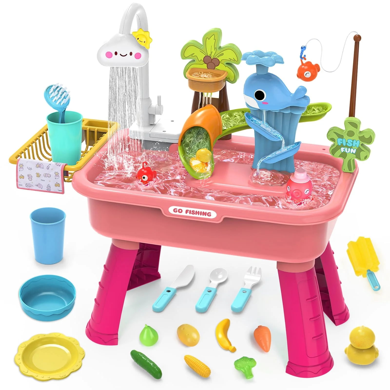 1.3 Table 4.8 Kitchen Set Running Sink Electric Faucet Veggies ...