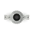 thumbnail image 1 of Halo Engagement Ring for Women - 1.3125ct Natural Onyx in 14K White Gold Promise Ring, 1 of 8