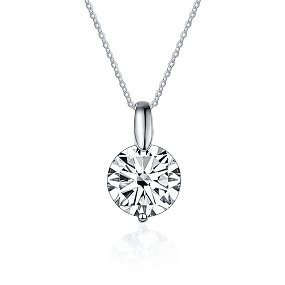 1 to 3 ct D Color Moissanite Pendant Necklace for Women, Yellow/Blue/Pink Diamond Necklaces,925 Sterling Silver Jewelry Gifts for Wife Mom with Certificate