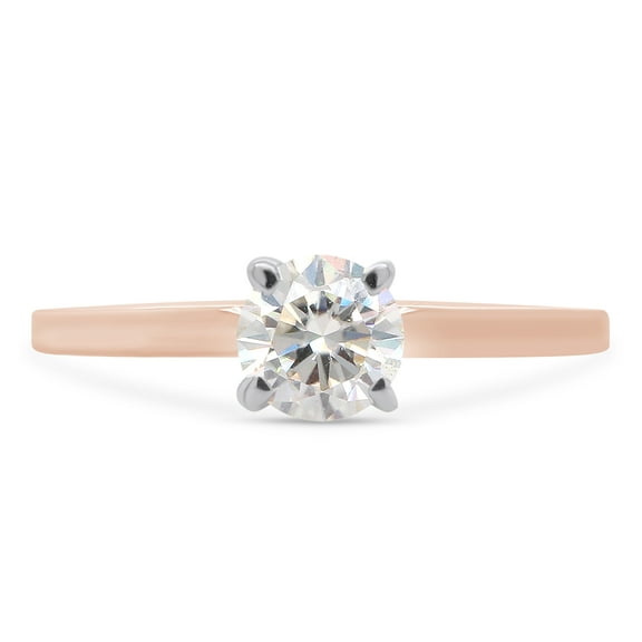 1/3 ct. t.w Round Cut Lab Created Moissanite Diamond Solitaire Engagement Ring For Women In 14K Rose Gold Over Sterling Silver (G-H Color, VVS1 Clarity, 0.35 Cttw)-9