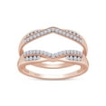 thumbnail image 1 of AFFY 0.33CT Moissanite Diamond Enhancer Guard Double Chevron Ring for Women 14K Rose Gold over Silver-5.5, 1 of 6
