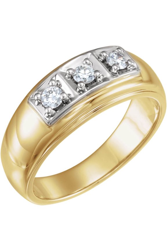 1/3 ct tw Gents Diamond Ring in 14k Yellow Gold - Size 6