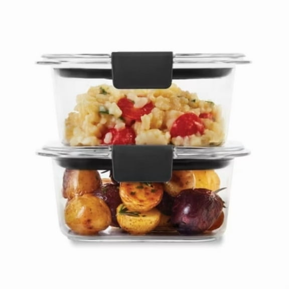 1.3 cup 2pk Brillance Food Storage Container: Clear Plastic, Freezer & Microwave Safe, Dishwasher Safe, Lunch & Snack