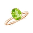 thumbnail image 1 of 1.30 CT Oval Shaped 6-Prong Set Solitaire Peridot Engagement Ring in Sterling Silver/ Rose Gold Plated Promise Wedding Band Ring August Birthstone Jewelry, Ring Size 5, 1 of 1