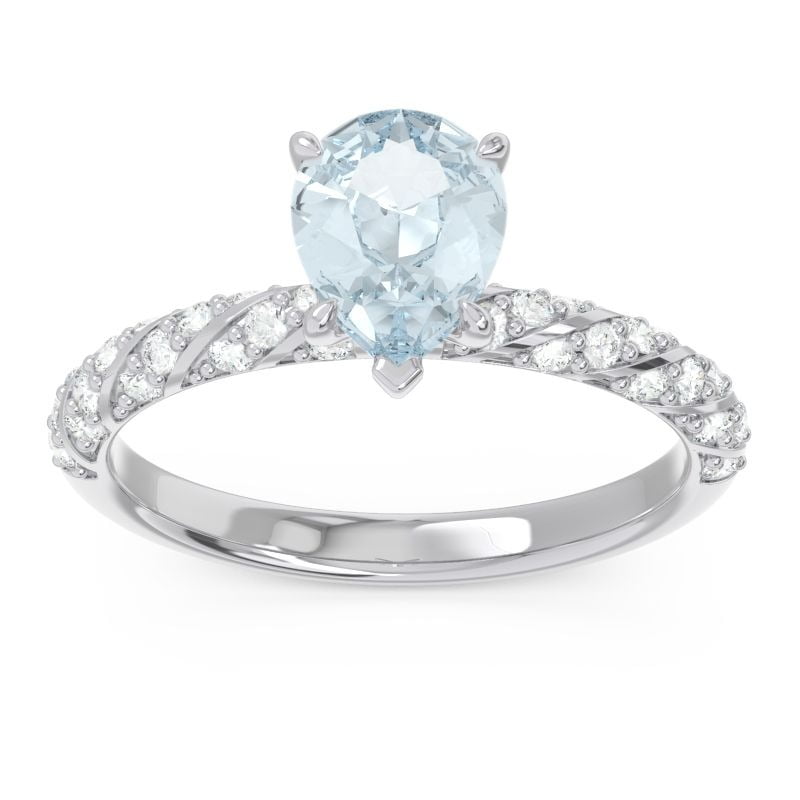 1.30 Carat (FG/VS1) Natural Diamond Aquamarine Gemstone Stylish