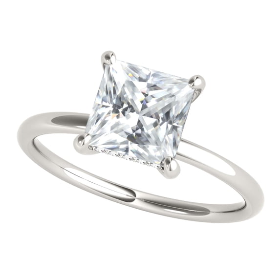 1.30 Carat Moissanite Natural Diamond 14K Solid White Gold Solitaire Engagement Rings For Womens In Ring Size 7