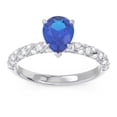 thumbnail image 1 of 1.30 Carat Natural Diamond Blue Sapphire Gemstone Wonderful Engagement Ring for Women Solid 14K White Gold Size 11.5 by Diamond-Capitals, 1 of 8