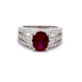 thumbnail image 1 of 1.30 Carat Oval Cut Red Ruby with Natural Diamond Shiny Engagement Ring for Ladies Solid 14K White Gold Size 4.5 by Diamond-Capitals, 1 of 6