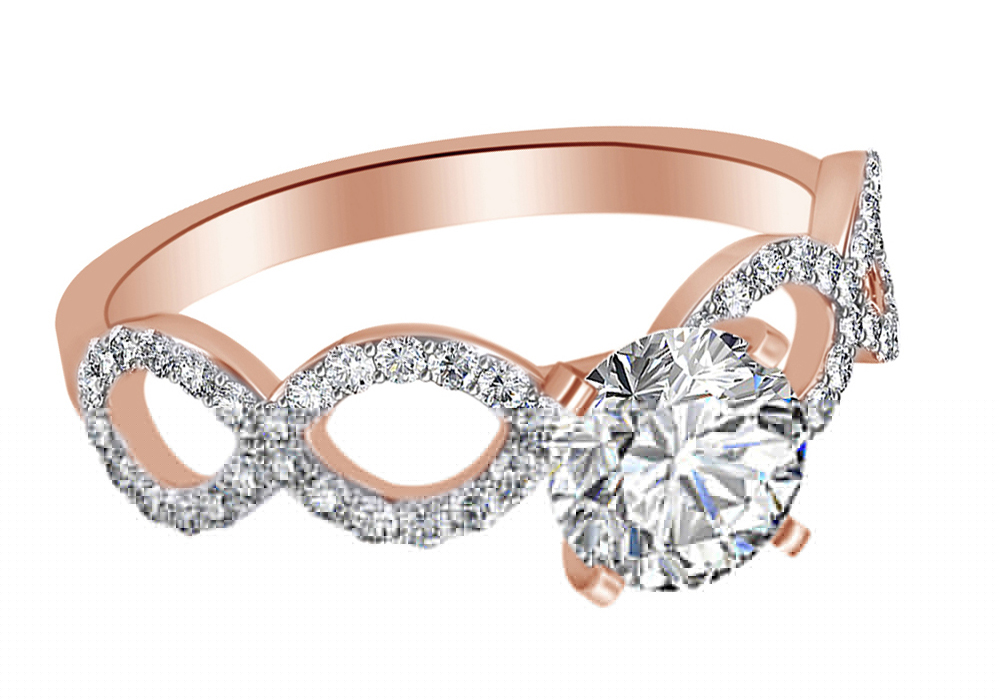 thumbnail image 1 of AFFY 1.30 Carat White Natural Diamond Halo Engagement Ring in 14k Solid Gold Ring Size - 12, 1 of 1