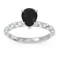 thumbnail image 1 of 1.30 Ct Fine Cut (F-G/VS1) Natural Diamond Black Onyx Gemstone Anniversary Ring for Women Solid 14K White Gold Size 10 by Diamond-Capitals, 1 of 8