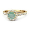 thumbnail image 1 of 1.30 Ct Natural Emerald 925 Sterling Silver Gold Vermeil Solitaire Accents Women Valentines Day Gifts Ring, 1 of 3
