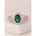 thumbnail image 1 of 1.30 Ct Oval Cut Green Emerald Gemstone with Natural Diamond Beautiful Anniversary Ring for Women Solid 14K White Gold Size 10 by Diamond-Capitals, 1 of 5