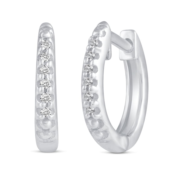 1/30 Cttw Natural Diamond Huggie Stud Earrings in 925 Sterling Silver