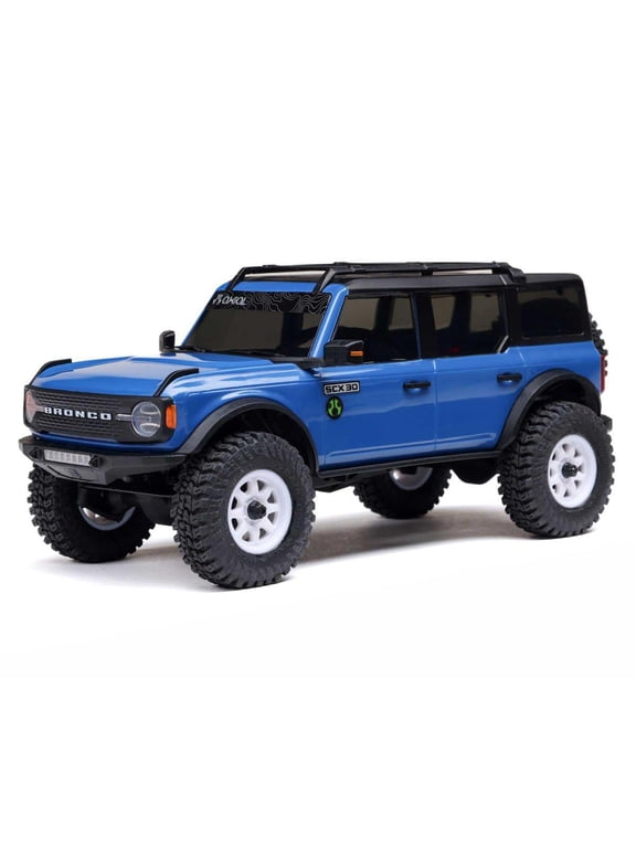 1/30 SCX30 Ford Bronco 4X4 RTR Brushed Rock Crawler (Battery & Charger Included), Blue