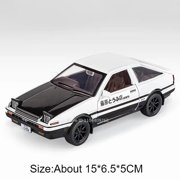 130 Scale Initial D AE86 Toy Car Model Alloy Body Rubber Tire Shock Absorption Pull Back Simulation Vehicles Boys Birthday Gift