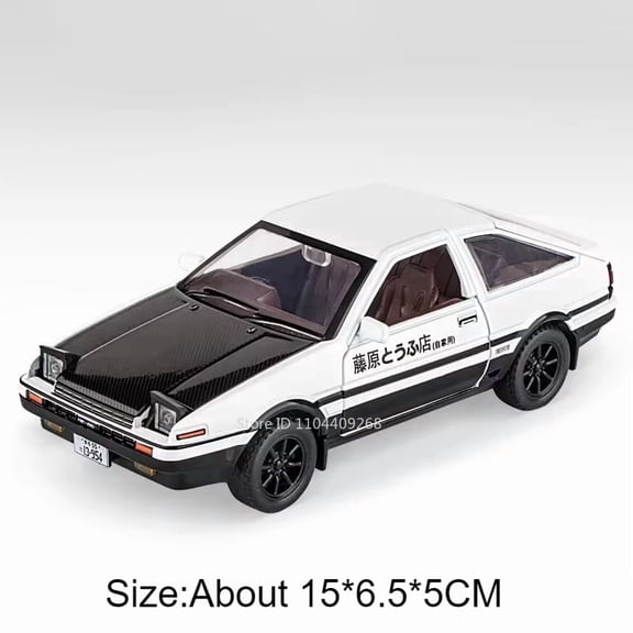 1:30 Scale Initial D AE86 Toy Car Model Alloy Body Rubber Tire Shock Absorption Pull Back Simulation Vehicles Boys Birthday Gift