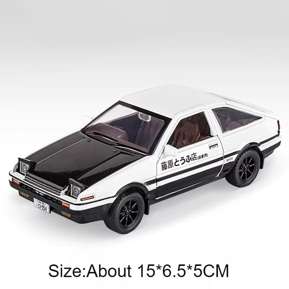 1:30 Scale Initial D AE86 Toy Car Model Alloy Body Rubber Tire Shock Absorption Pull Back Simulation Vehicles Boys Birthday Gift