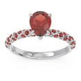 thumbnail image 1 of 1.30 T.C.W Pear Cut Stylish Garnet Gemstone Engagement Ring for Ladies Solid 18K White Gold Size 9 by Diamond-Capitals, 1 of 8