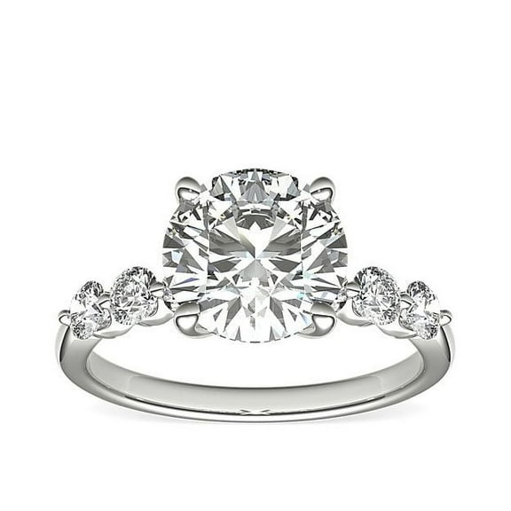 Diamond-Capitals 1.30 Ct Sparkle Round Shape Solitaire Natural Diamond Engagement Ring for her Solid 14K White Gold Size 7 (F-G/VS1)