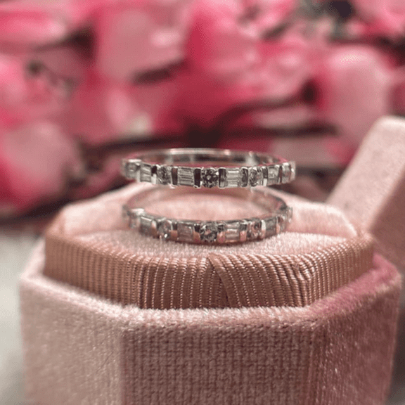 1.30Ct. Round and Baguette Diamond Ring guard Wedding Ring Enhance Wrap In 925 Sterling Silver