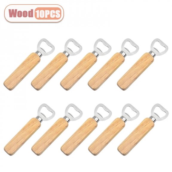 1-30PCS Stainless Steel Wooden Bottle Opener For Home Kitchen Bar Restaurant Party Gift Kitchen Accessories Gadget