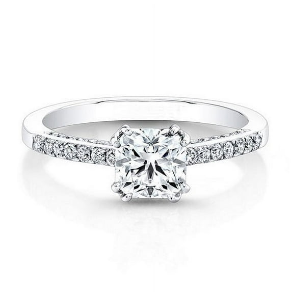 1.31 Ct Stunning Lab Created Diamond Engagement Ring for women 14K White Gold Size 5
