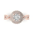 thumbnail image 1 of Clara Pucci 14K Rose Gold Solid Gold Moissanite Solitaire with Accents Anniversary Ring for Women - 1.3125 cttw Round Cut, 1 of 8