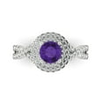 thumbnail image 1 of 1.3125 ct Round Cut Natural Amethyst Halo Engagement Ring for Women in 18K White Gold, 1 of 5