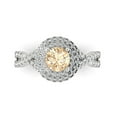 thumbnail image 1 of Clara Pucci 14K White Gold Solid Gold Morganite Halo Anniversary Ring for Women - 1.3125 cttw Round Cut, 1 of 8