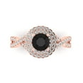 thumbnail image 1 of 1.3125 ct Round Cut Natural Onyx Solitaire with Simulated Diamond Accents 18K Rose Gold Womens Engagement Ring, 1 of 5