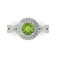 thumbnail image 1 of 1.3125 ct Round Cut Natural Peridot Halo Engagement Ring for Women in 18K White Gold, 1 of 5