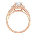 thumbnail image 1 of 1.3125 ct Round Cut Natural Sky Blue Topaz Solitaire with Accents Engagement Ring for Women in 18K Rose Gold, 1 of 2