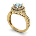 thumbnail image 1 of 1.3125 ct Round Cut Natural Swiss Blue Topaz Halo Engagement Ring for Women in 14K Yellow Gold, 1 of 2