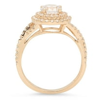 1.3125 ct Round Cut Simulated Diamond Halo Engagement Ring for Women in 18K Yellow Gold