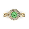 thumbnail image 1 of 1.3125 ct Round Cut Simulated Green Diamond Halo Engagement Ring for Women in 18K Yellow Gold, 1 of 5